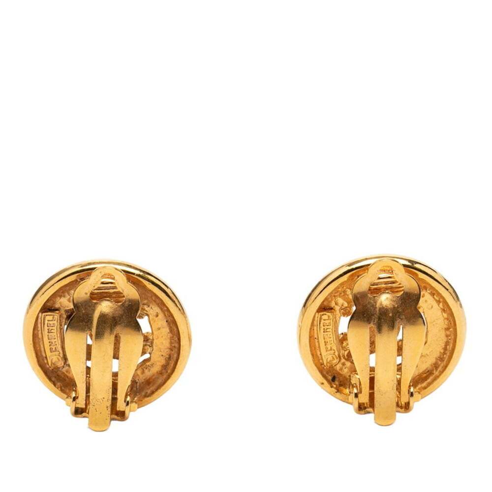 CHANEL Authentic Vintage Gold Logo Earrings - Picture 2 of 4